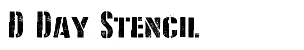 D Day Stencil font preview